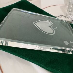 RARE VINTAGE CRYSTAL Ace of Hearts playing card